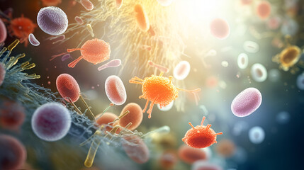 bacteria and cells,virus in blood,bacteria and microscope,blood, cell, red