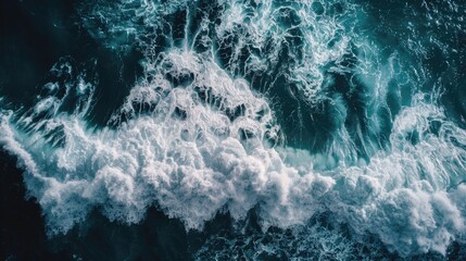 Aerial Ocean Waves Texture Abstract Background. World Oceans Day