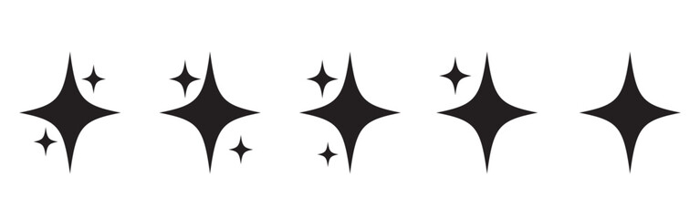 Sparkle star icons. Shine icons. Stars sparkles vector