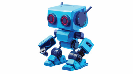 Blue robot mechanical toy for children vector Illustration