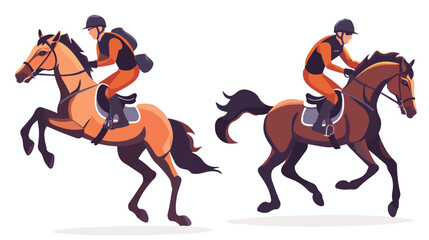 Jockey on racing Horse. Horseback riding hippodrome  - obrazy, fototapety, plakaty