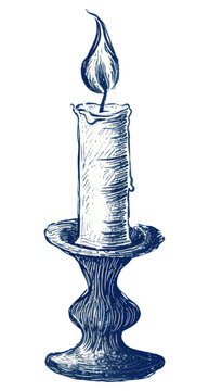 PNG  Antique of candle drawing sketch candlestick.
