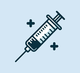 medical syringe simple minimal flat design graphic