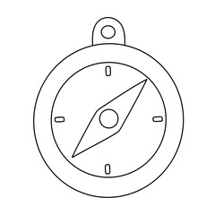 Cartoon Compass line Icon.
