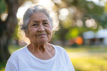 Radiant Wisdom: Portrait of a Smiling Asian Elderly Woman