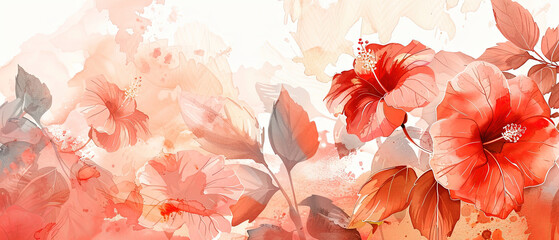 a painting of a bunch of flowers on a wall