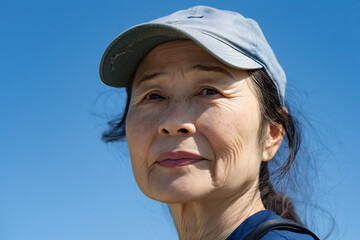 Radiant Wisdom: Portrait of a Smiling Asian Elderly Woman