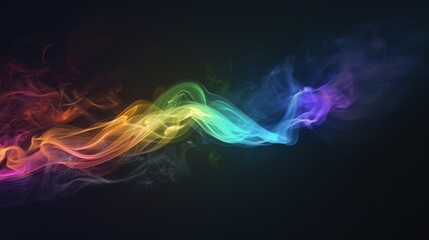 As the smoke gently curls and twists it leaves behind a rainbow trail that fades into the distance.