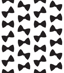 Vector seamless pattern of hand drawn bow tie silhouette isolated on white background