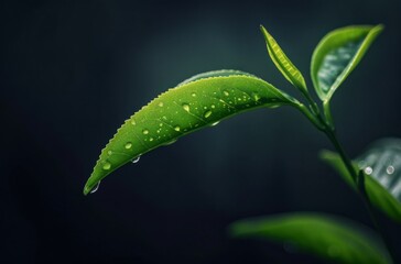 Fototapeta premium Grain rain, leaves and drops, spring background