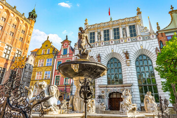 Famous fountain in Gdansk