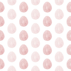 Seamless pattern with easter eggs, hand drawn illustration in watercolor style