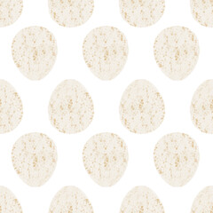 Seamless pattern with easter eggs, hand drawn illustration in watercolor style