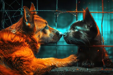 Adopting a pet from an animal shelter can give you a closeup into the heart of a grateful animal - obrazy, fototapety, plakaty