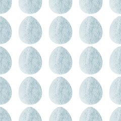 Seamless pattern with easter eggs, hand drawn illustration in watercolor style