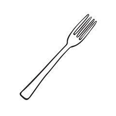 Vector hand drawn doodle sketch outline fork isolated on white background