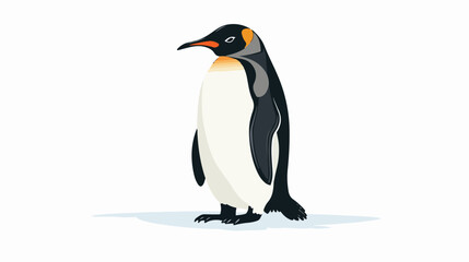 Penguin seeks warmth in the sun flat vector isolated