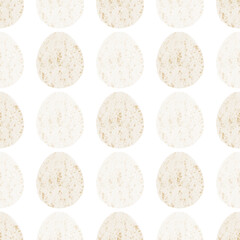 Seamless pattern with easter eggs, hand drawn illustration in watercolor style