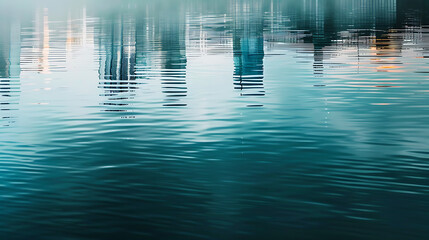 Waterscape Minimalism: Abstract Reflection of Technology on Water Surface.