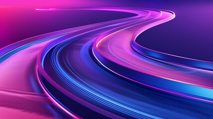dynamic abstract waves flowing in a vibrant gradient of purple and blue