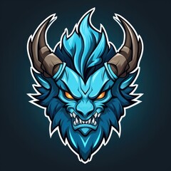 dynamic minotaur head simple logo solid flat color