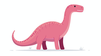Pink dinosaur flat illustration on white Vector illustration