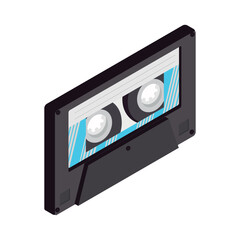 Retro Compact Cassette.Isometric vector graphics isolated on white background.