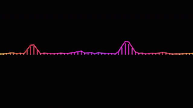 Colorful audio waveform spectrum animation, 4k
