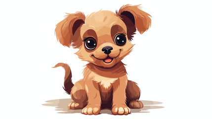 Playful baby dog with big eyes Vector Logo Animal