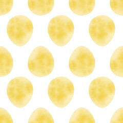 Seamless pattern with easter eggs, hand drawn illustration in watercolor style