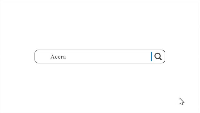 Accra in Search Animation. Internet Browser Searching