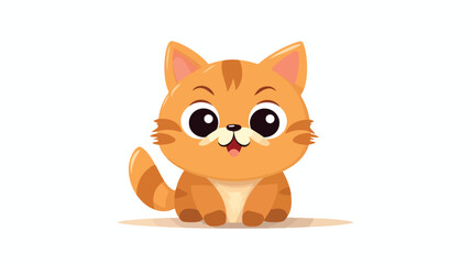 Playful kitty making a face flat vector isolated on white