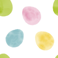Seamless pattern with easter eggs, hand drawn illustration in watercolor style