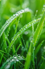 The grain rain, the green grass and dew in the fields, the dim background of spring