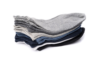 New Cotton Socks Isolated, Folded Sportswear Set, Classic Unisex Cotton Socks Collection