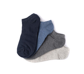 New Cotton Socks Isolated, Folded Sportswear Set, Classic Unisex Cotton Socks Collection