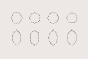 Geometric classic frame set in minimal style. Simple design framing. Vector shape for interior decor and design, packaging, labels, postcards, invitations.