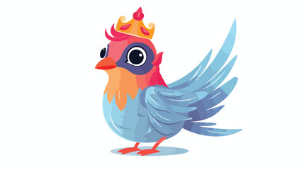 Princess bird icon. Animals and fairy tales 