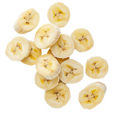 Banana fruit food slices  with a transparent background