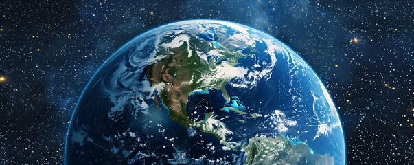 Earth Planet View from Space with copy space background.  generative ai
