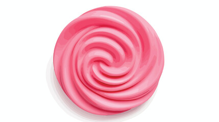 Realistic plasticine pink curl. Vector 3D render swirl