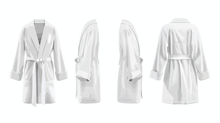 Realistic white bathrobe mockup vector illustration illustration