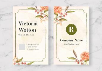 Green and Cream Business Card