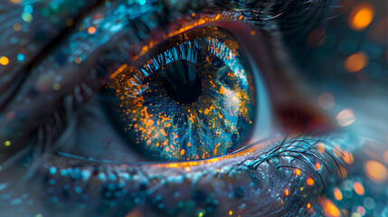 close-up of a human eye painting, generative Ai - obrazy, fototapety, plakaty