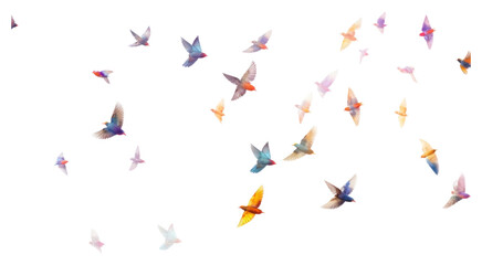Naklejka premium PNG Flying flock bird backgrounds.