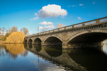 Serpentine Bridge in Hyde Park, London, UK. Old stone bridge - 787161371