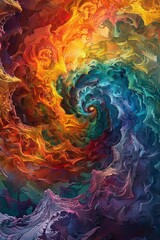 A colorful spiral with a rainbow of colors