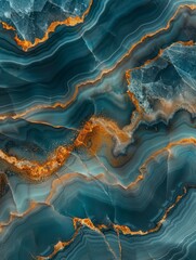 Obraz premium Luxurious Blue Marble Texture with Gold Veins