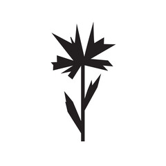 Carnation Flower Icon, One Garden Carnation Minimal Design, Abstract Single Flower Symbol Isolated on White Background