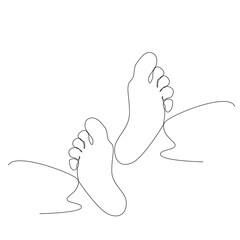Bare Foot Continuous Thin Line, Minimalist Feet Drawing, One Line Art Barefoot, Single Outline Drawing, Legs Logo, One Line Foot Illustration